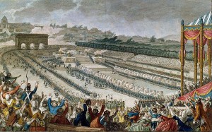 100 000 Parisiens au Champ-de-Mars pour la Fête de la Fédération le 14 juillet 1790. [Photo tirée de www.elysee.fr]
